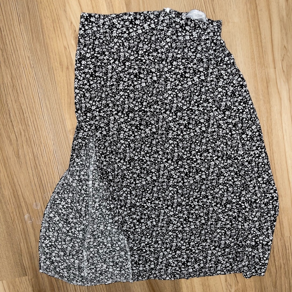 Floral Black and White Women's Skirt